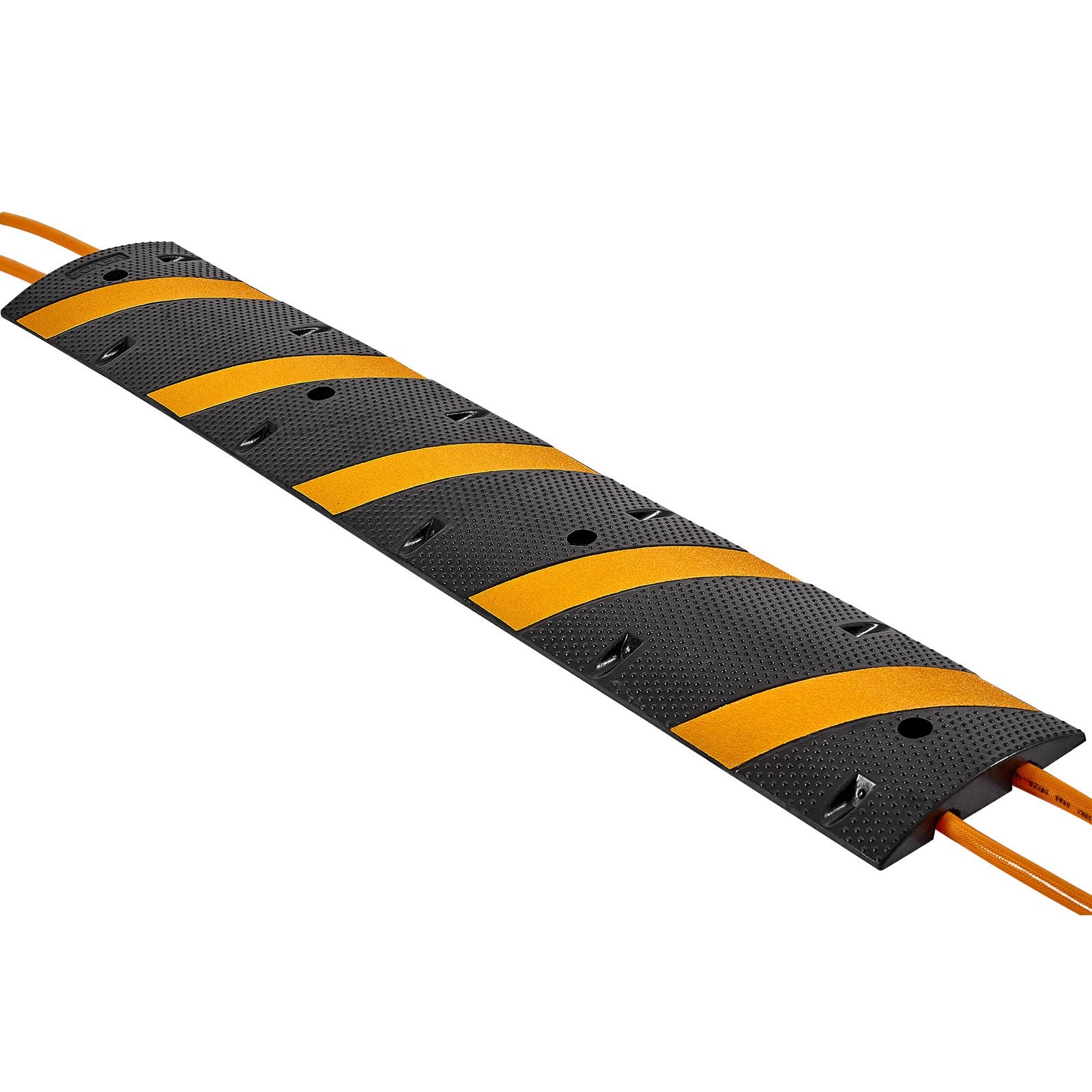 1830MM Rubber Speed Bump, 2 Pack, 2 Channel Heavy Duty Traffic Speed Hump, 9,979 kg/Axle Load Capacity, Cable V952-JSDDLBHPDZK2UP77S001V0