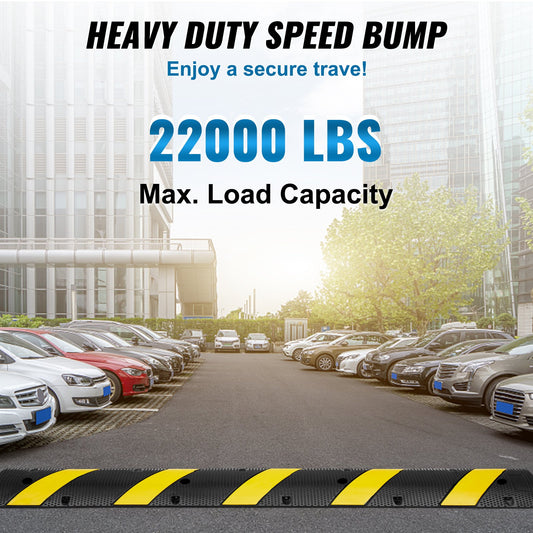 6 ft Rubber Speed Hump, 2 Channel, 10000 kg/axle Load Capacity Heavy Duty Traffic Speed Bump, with High V952-JSDDLBHQXJZTA4MA6V0