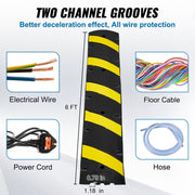 6 ft Rubber Speed Hump, 2 Channel, 10000 kg/axle Load Capacity Heavy Duty Traffic Speed Bump, with High V952-JSDDLBHQXJZTA4MA6V0