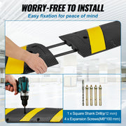 6 ft Rubber Speed Hump, 2 Channel, 10000 kg/axle Load Capacity Heavy Duty Traffic Speed Bump, with High V952-JSDDLBHQXJZTA4MA6V0