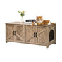 Cat Litter Box Enclosure Wooden Litter Box Furniture Hidden 2 Rooms Greige V952-JSDMMSPWQ472MXLF5V0