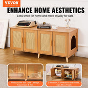 Cat Litter Box Enclosure Wooden Litter Box Furniture Hidden for 2 Cats V952-JSDMMSPWQ472W1G51V0