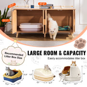 Cat Litter Box Enclosure Wooden Litter Box Furniture Hidden for 2 Cats V952-JSDMMSPWQ472W1G51V0