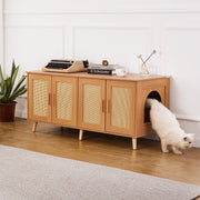Cat Litter Box Enclosure Wooden Litter Box Furniture Hidden for 2 Cats V952-JSDMMSPWQ472W1G51V0