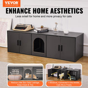 Cat Litter Box Enclosure Wooden Litter Box Furniture Hidden 57.9" Black V952-JSDMMSPWQ57IJ8E5FV0