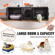 Cat Litter Box Enclosure Wooden Litter Box Furniture Hidden 57.9" Black V952-JSDMMSPWQ57IJ8E5FV0
