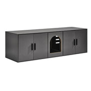 Cat Litter Box Enclosure Wooden Litter Box Furniture Hidden 57.9" Black V952-JSDMMSPWQ57IJ8E5FV0