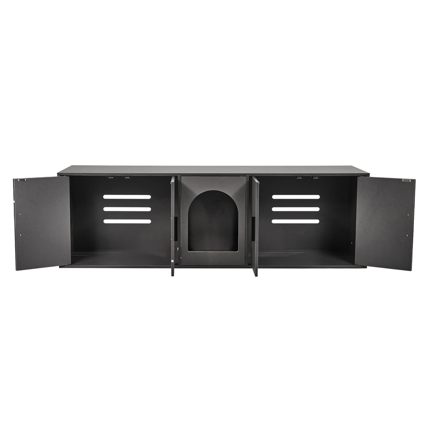 Cat Litter Box Enclosure Wooden Litter Box Furniture Hidden 57.9" Black V952-JSDMMSPWQ57IJ8E5FV0