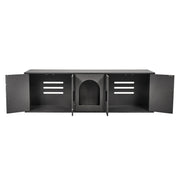 Cat Litter Box Enclosure Wooden Litter Box Furniture Hidden 57.9" Black V952-JSDMMSPWQ57IJ8E5FV0