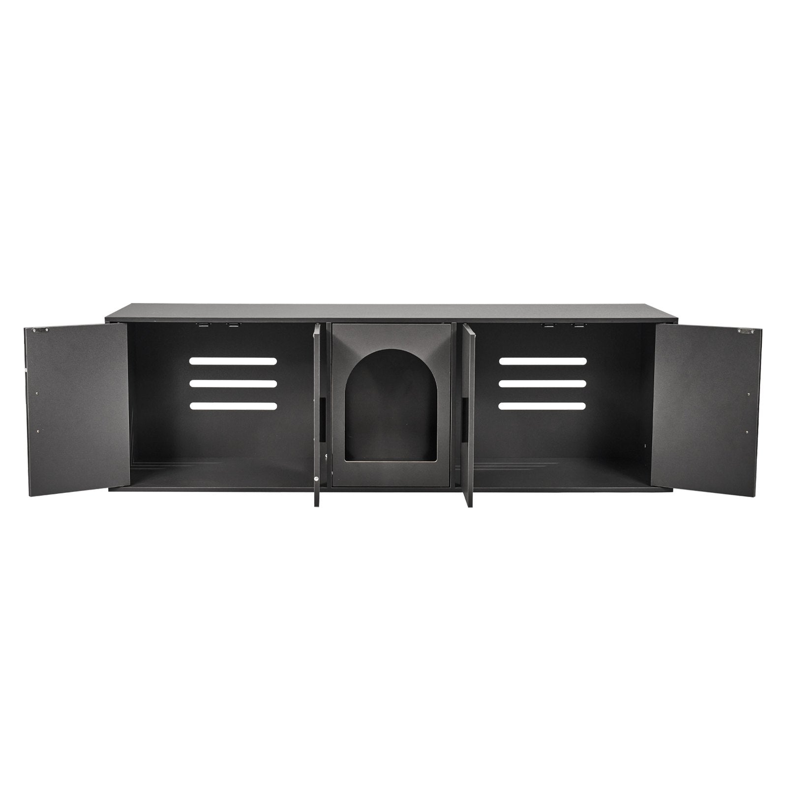 Cat Litter Box Enclosure Wooden Litter Box Furniture Hidden 57.9" Black V952-JSDMMSPWQ57IJ8E5FV0