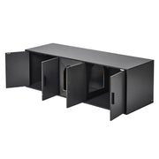 Cat Litter Box Enclosure Wooden Litter Box Furniture Hidden 57.9" Black V952-JSDMMSPWQ57IJ8E5FV0