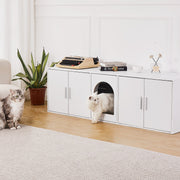 Cat Litter Box Enclosure Wooden Litter Box Furniture Hidden 57.9" White V952-JSDMMSPWQ57IKZ26TV0