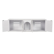 Cat Litter Box Enclosure Wooden Litter Box Furniture Hidden 57.9" White V952-JSDMMSPWQ57IKZ26TV0
