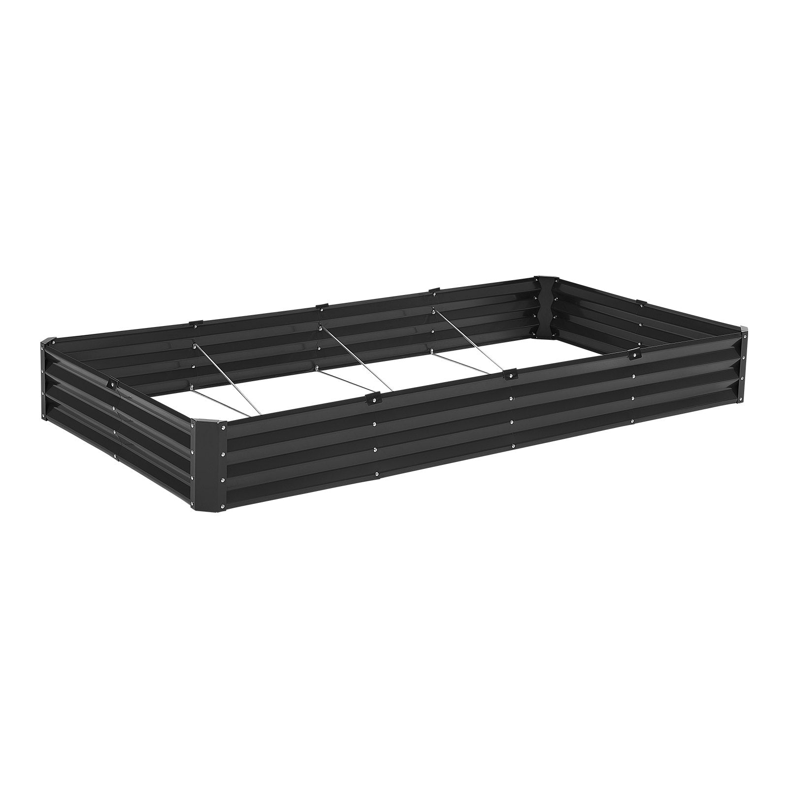 Metal Raised Garden Bed, 8 x 4 x 1 ft Outdoor Galvanized Planter Box, with Open Bottom, Large Planter Raised V952-JSFXZZC841FT6MVQ8V0