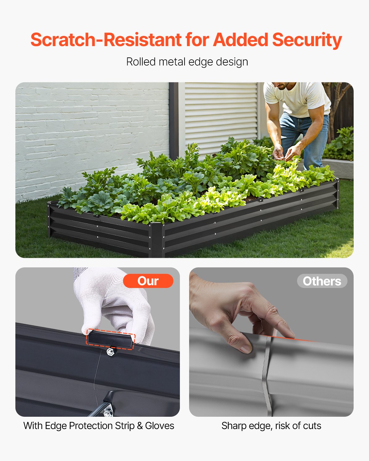Metal Raised Garden Bed, 8 x 4 x 1 ft Outdoor Galvanized Planter Box, with Open Bottom, Large Planter Raised V952-JSFXZZC841FT6MVQ8V0