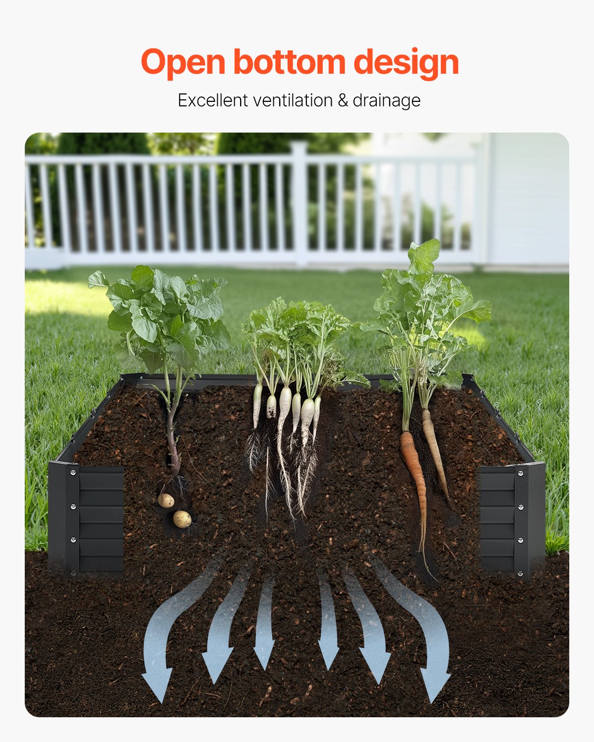 Metal Raised Garden Bed, 8 x 4 x 1 ft Outdoor Galvanized Planter Box, with Open Bottom, Large Planter Raised V952-JSFXZZC841FT6MVQ8V0