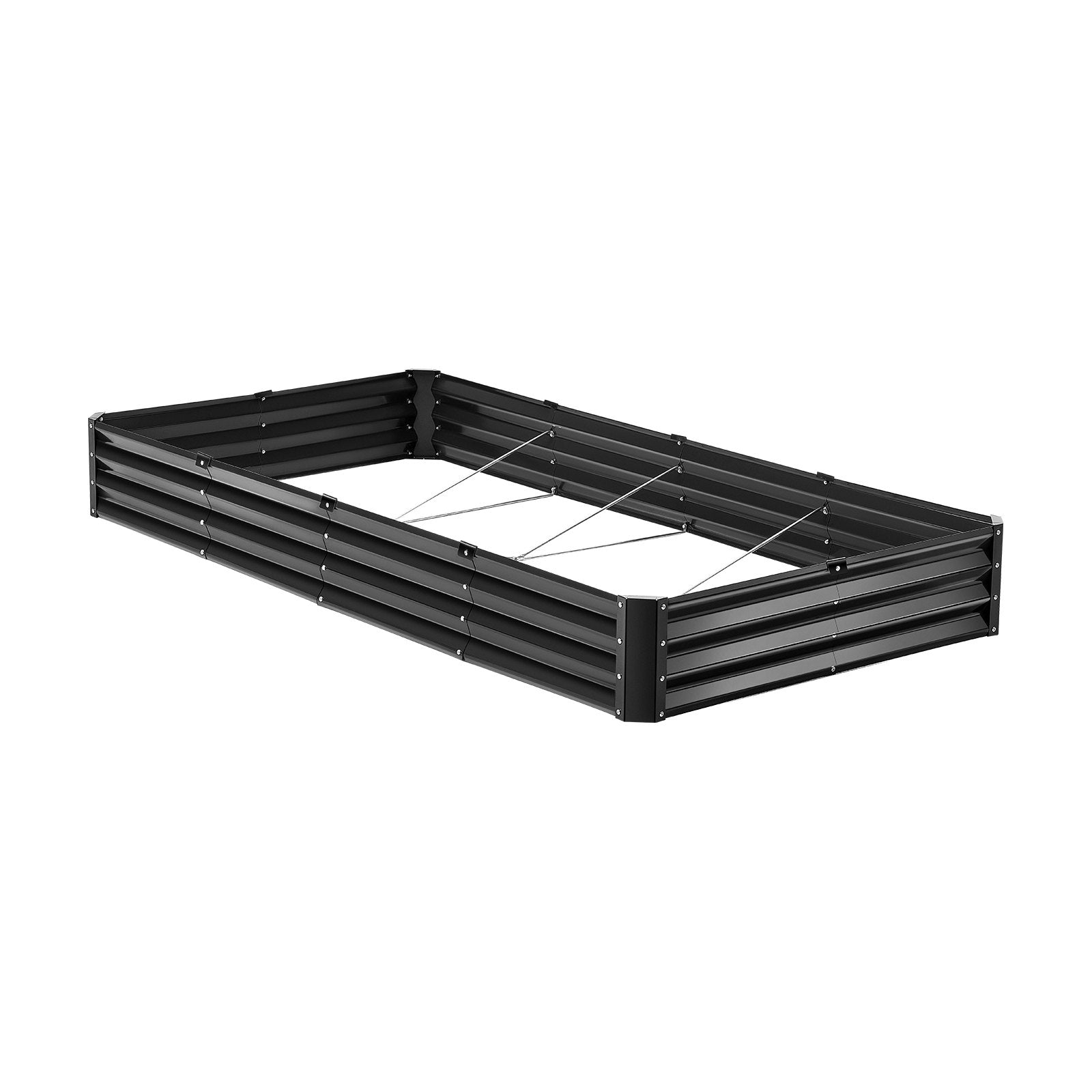 Metal Raised Garden Bed, 8 x 4 x 1 ft Outdoor Galvanized Planter Box, with Open Bottom, Large Planter Raised V952-JSFXZZC841FT6MVQ8V0