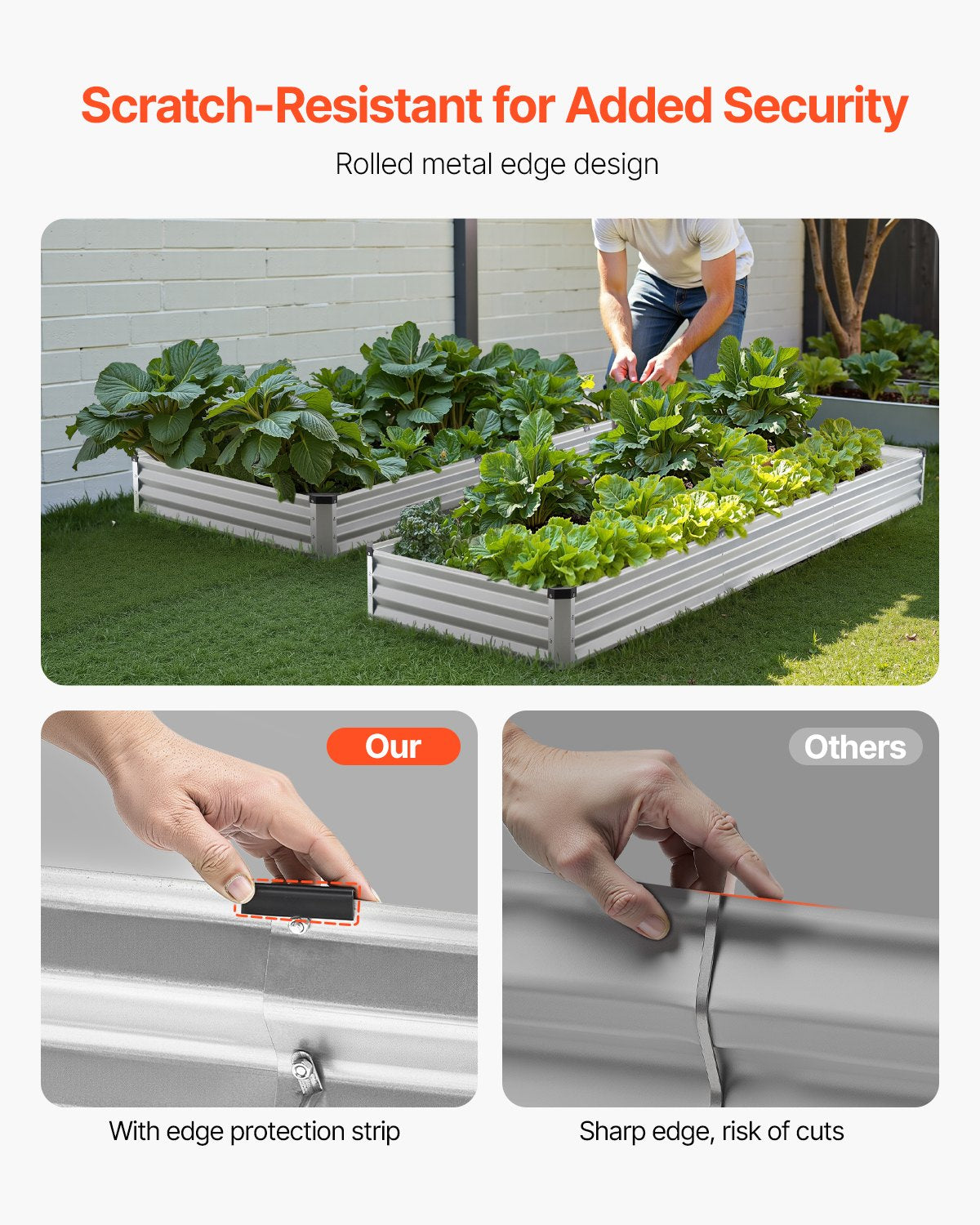 Metal Raised Garden Bed, 12 x 4 x 1 ft Outdoor Galvanized Planter Box, with Open Bottom, Large Planter Raised V952-JSFXZZCZFXDXNWRELV0