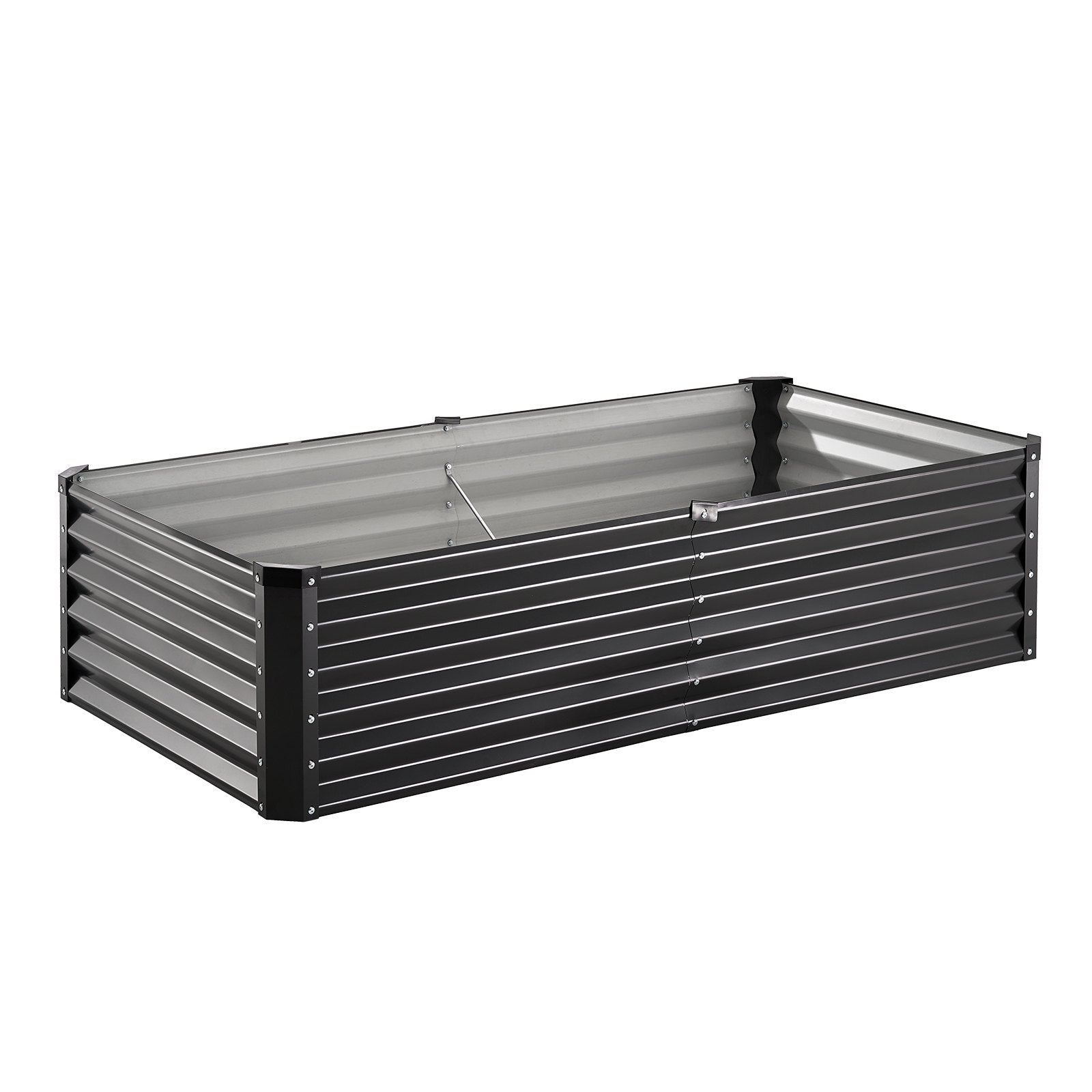 Metal Raised Garden Bed, 6 x 3 x 1.5 ft Outdoor Galvanized Planter Box, with Open Bottom, Large Planter V952-JSFXZZCZFXSHLZRC4V0