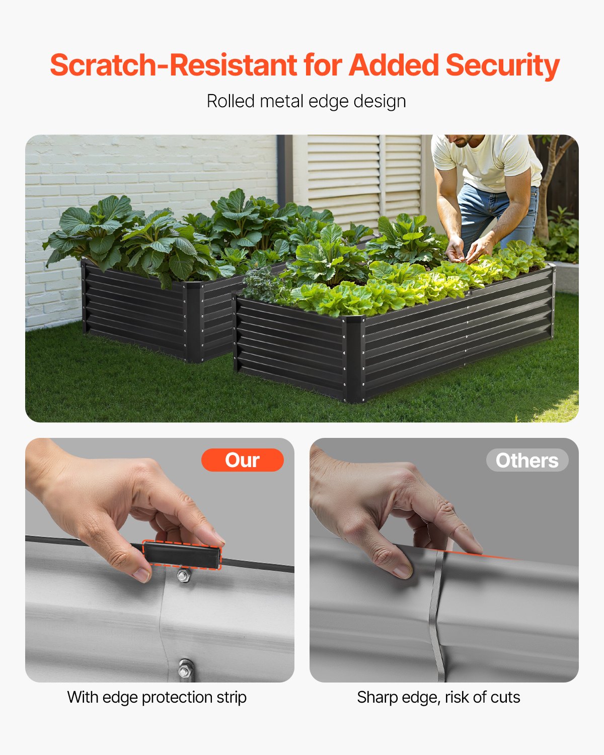 Metal Raised Garden Bed, 6 x 3 x 1.5 ft Outdoor Galvanized Planter Box, with Open Bottom, Large Planter V952-JSFXZZCZFXSHLZRC4V0