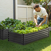 Metal Raised Garden Bed, 6 x 3 x 1.5 ft Outdoor Galvanized Planter Box, with Open Bottom, Large Planter V952-JSFXZZCZFXSHLZRC4V0