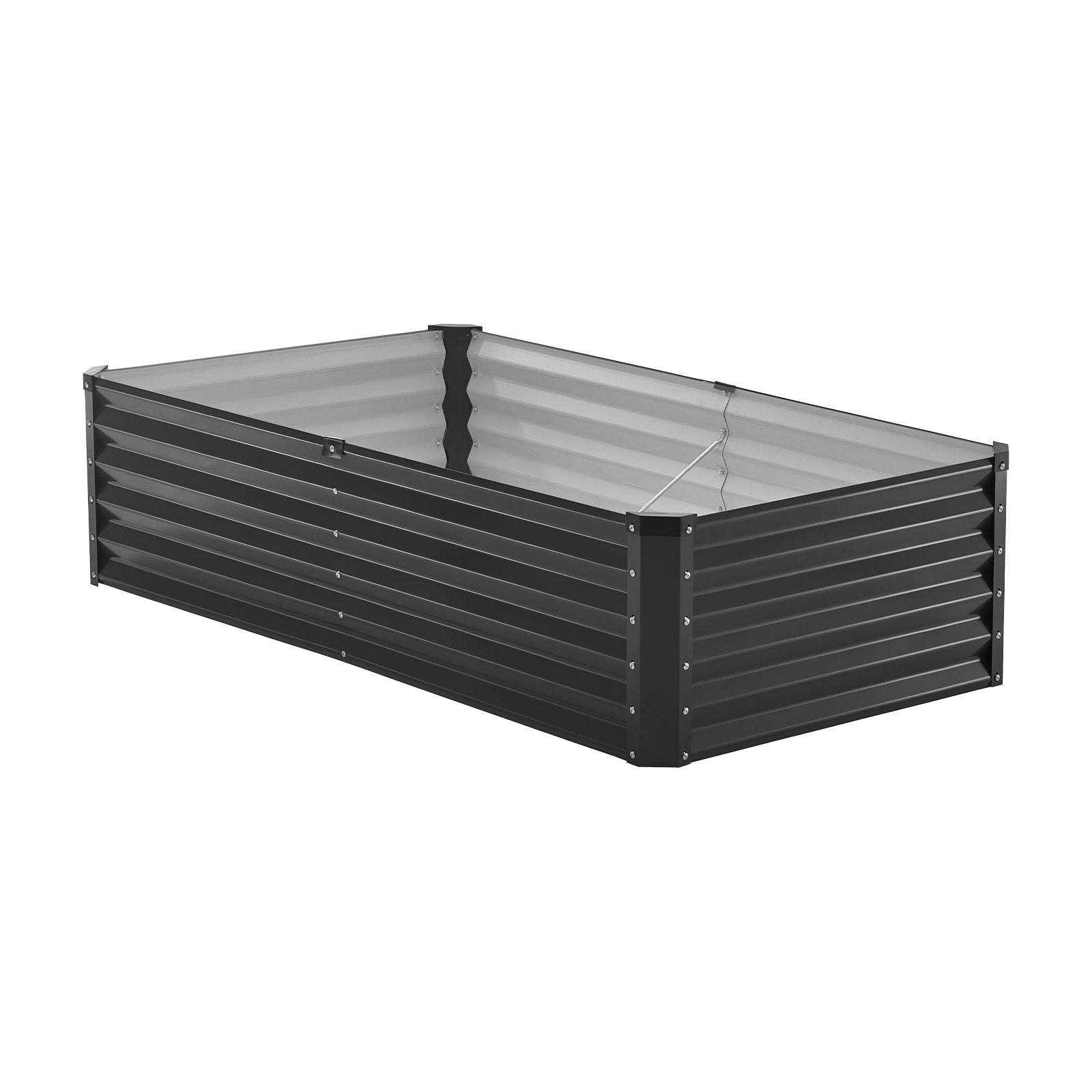 Metal Raised Garden Bed, 6 x 3 x 1.5 ft Outdoor Galvanized Planter Box, with Open Bottom, Large Planter V952-JSFXZZCZFXSHLZRC4V0