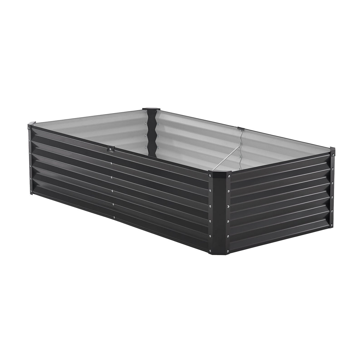 Metal Raised Garden Bed, 6 x 3 x 1.5 ft Outdoor Galvanized Planter Box, with Open Bottom, Large Planter V952-JSFXZZCZFXSHLZRC4V0