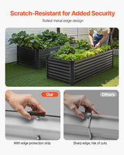Metal Raised Garden Bed, 6 x 3 x 2 ft Outdoor Galvanized Planter Box, with Open Bottom, Large Planter Raised V952-JSFXZZCZFXSLG0SR1V0