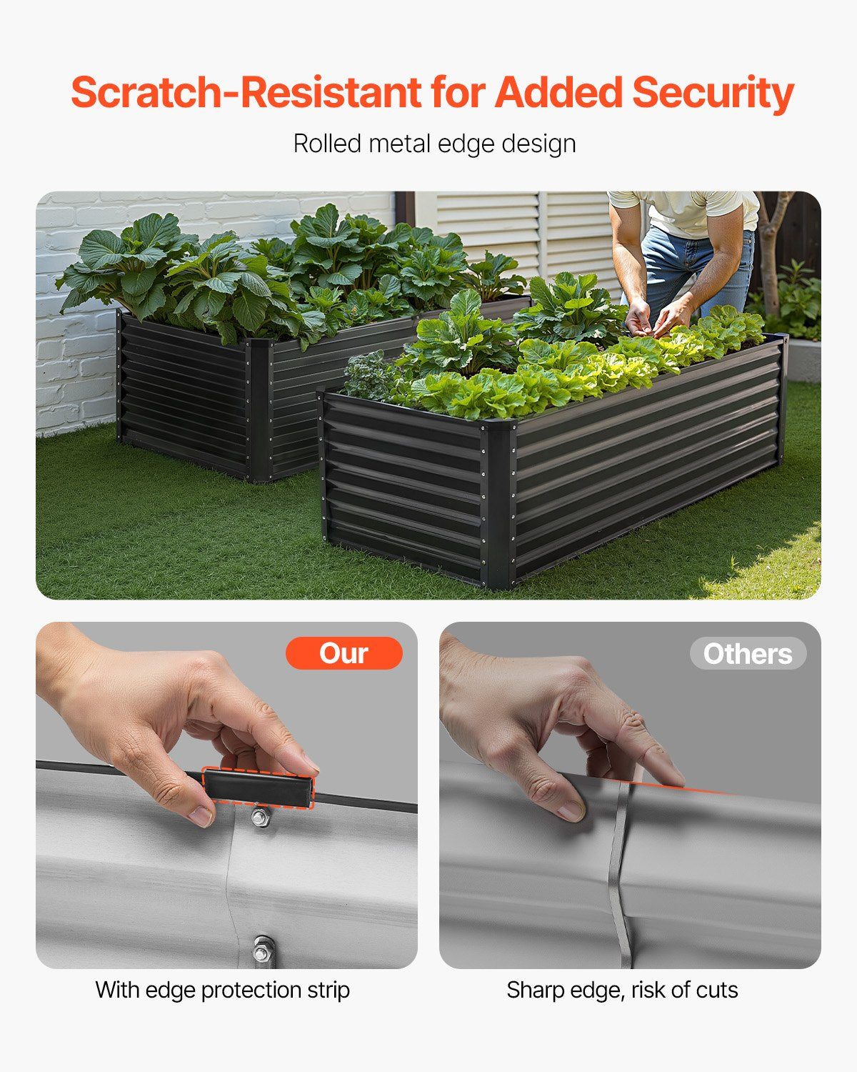 Metal Raised Garden Bed, 6 x 3 x 2 ft Outdoor Galvanized Planter Box, with Open Bottom, Large Planter Raised V952-JSFXZZCZFXSLG0SR1V0