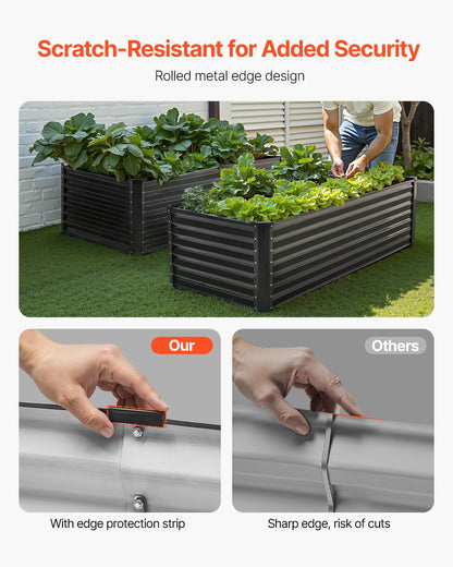 Metal Raised Garden Bed, 6 x 3 x 2 ft Outdoor Galvanized Planter Box, with Open Bottom, Large Planter Raised V952-JSFXZZCZFXSLG0SR1V0