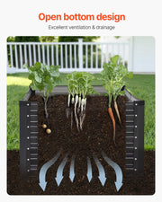 Metal Raised Garden Bed, 6 x 3 x 2 ft Outdoor Galvanized Planter Box, with Open Bottom, Large Planter Raised V952-JSFXZZCZFXSLG0SR1V0