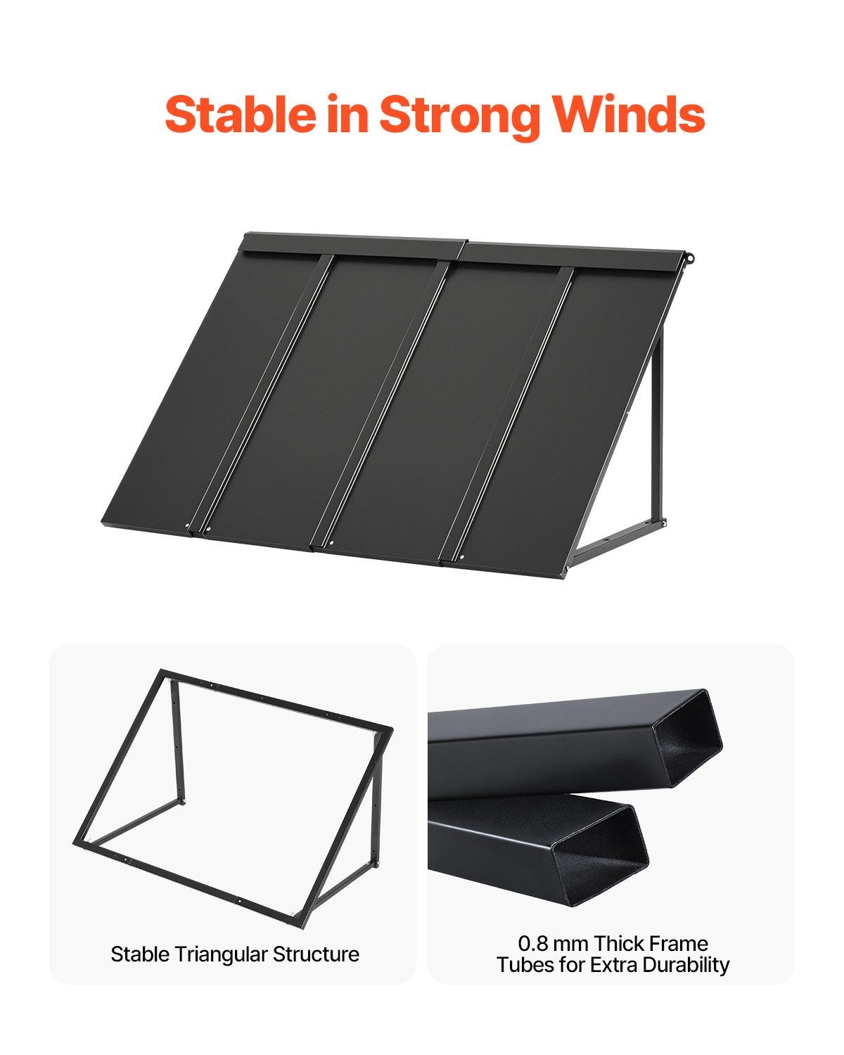 Fixed Metal Awning 1125 x 610 mm, Window Awning Door Canopy, Stable Triangle Steel Frame Awnings for Doors V952-JSGDSZYP44INH0EP0V0