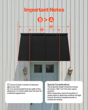 Fixed Metal Awning 1125 x 610 mm, Window Awning Door Canopy, Stable Triangle Steel Frame Awnings for Doors V952-JSGDSZYP44INH0EP0V0
