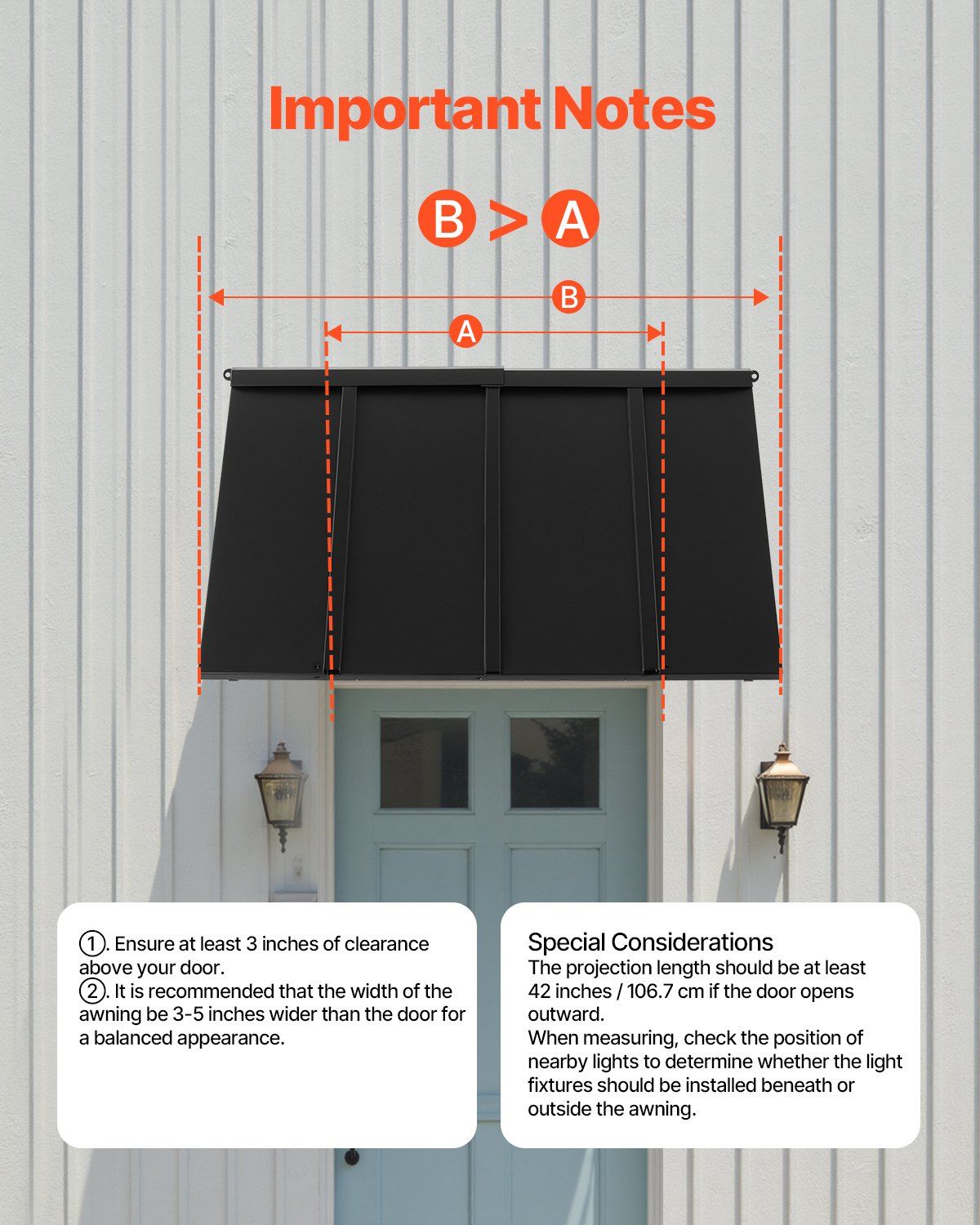 Fixed Metal Awning 1125 x 610 mm, Window Awning Door Canopy, Stable Triangle Steel Frame Awnings for Doors V952-JSGDSZYP44INH0EP0V0