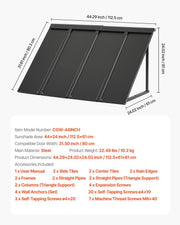 Fixed Metal Awning 1125 x 610 mm, Window Awning Door Canopy, Stable Triangle Steel Frame Awnings for Doors V952-JSGDSZYP44INH0EP0V0