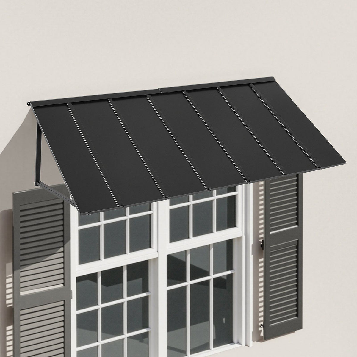 Fixed Metal Awning 2032 x 910 mm, Window Awning Door Canopy, Stable Triangle Steel Frame Exterior Awnings V952-JSGDSZYP80IN4NSY3V0
