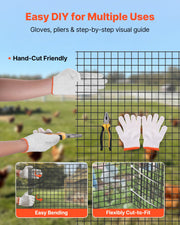 Hardware Cloth 61cm x 15.2m, 1/2 in 19 Gauge Galvanized Wire Mesh Roll, Weather-Resistant Vinyl Coated V952-JSGSWL24IN500FOIS001V0