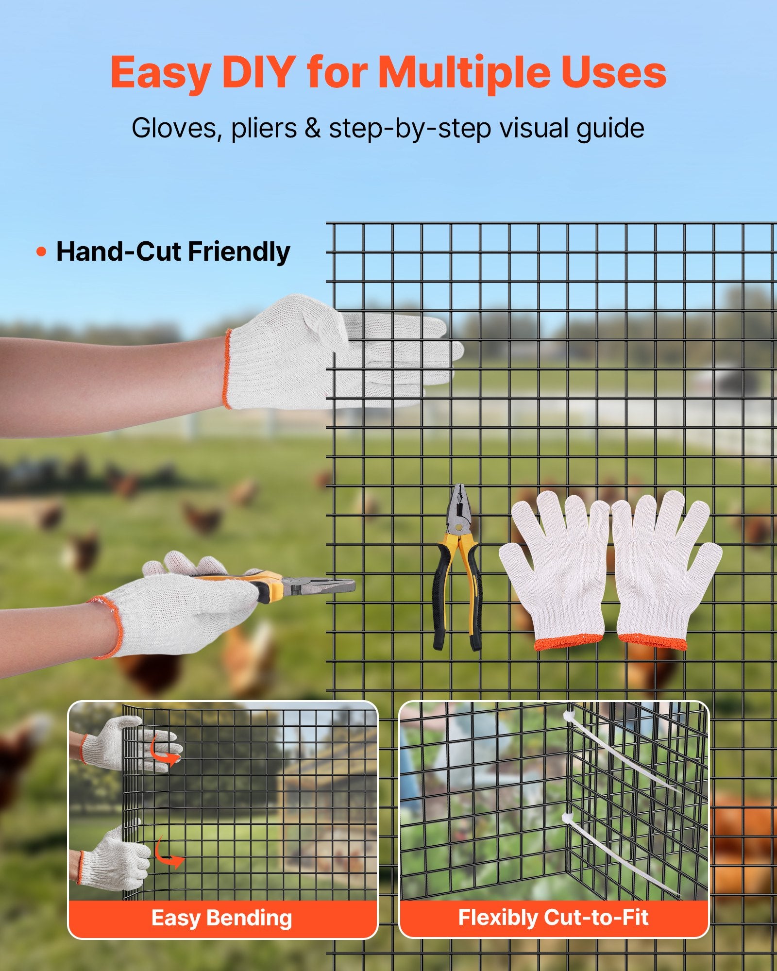 Hardware Cloth 61cm x 15.2m, 1/2 in 19 Gauge Galvanized Wire Mesh Roll, Weather-Resistant Vinyl Coated V952-JSGSWL24IN500FOIS001V0