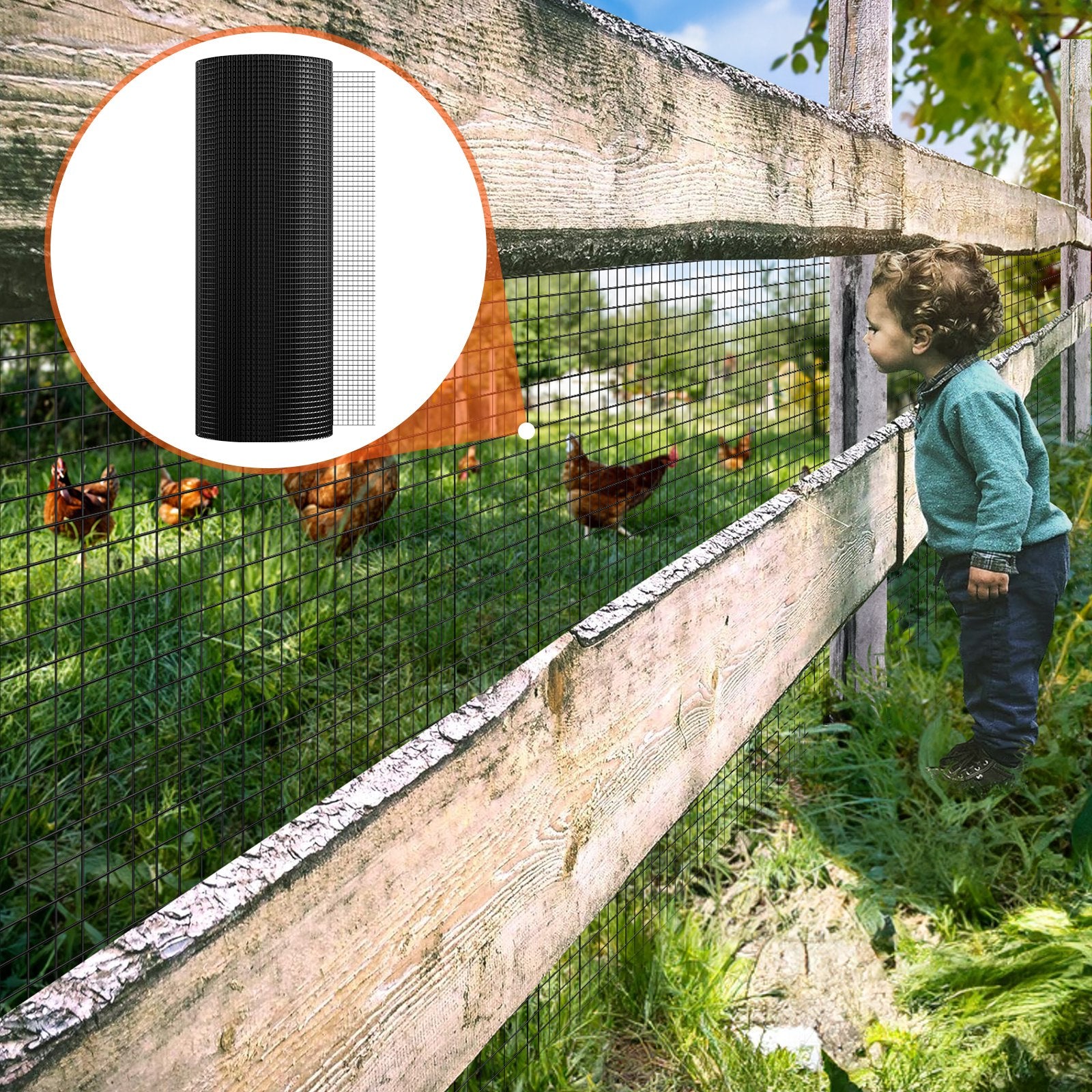 Hardware Cloth, 36'' x 100' Galvanized Wire Mesh Roll, 19 Gauge Chicken Wire Fence Roll, Vinyl Coating Metal V952-JSGSWL36IN10LR9PIV0