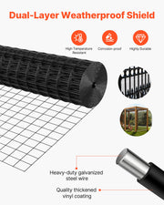 Hardware Cloth 91cm x 7.62m, 2 x 3 in Mesh 16 Gauge Galvanized Wire Mesh Roll, Weather-Resistant Vinyl Coated V952-JSGSWL36IN25XEAQ5001V0