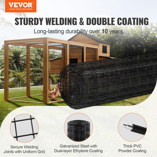 Hardware Cloth, 36'' x 50' Galvanized Wire Mesh Roll, 16 Gauge Chicken Wire Fence Roll, Vinyl Coating Metal V952-JSGSWL36IN50LQ843V0
