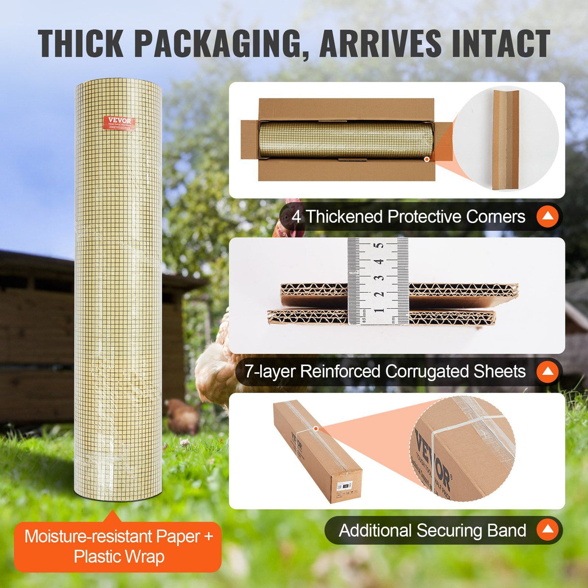 Hardware Cloth, 48'' x 50' Galvanized Wire Mesh Roll, 19 Gauge Chicken Wire Fence Roll, Vinyl Coating Metal V952-JSGSWL48IN50LQO4LV0