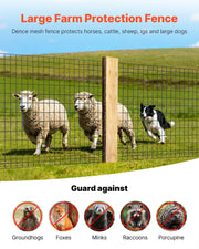 Farm Fence, 122cm x 15.2m, 2 x 4 in Mesh 14 Gauge Galvanized Steel Wire Fencing for Cattle, Hog & Sheep , V952-JSGSWL48IN50UQH44001V0