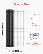 Farm Fence, 122cm x 15.2m, 2 x 4 in Mesh 14 Gauge Galvanized Steel Wire Fencing for Cattle, Hog & Sheep , V952-JSGSWL48IN50UQH44001V0