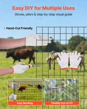 Farm Fence, 122cm x 15.2m, 2 x 4 in Mesh 14 Gauge Galvanized Steel Wire Fencing for Cattle, Hog & Sheep , V952-JSGSWL48IN50UQH44001V0