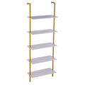 Industrial Square Pipe Shelf 5 Tier 64x30x182.5cm Wall-Mount Gold White V952-JSGZWJFGHMBJJLPOLV0