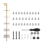 Industrial Square Pipe Shelf 5 Tier 64x30x182.5cm Wall-Mount Gold White V952-JSGZWJFGHMBJJLPOLV0