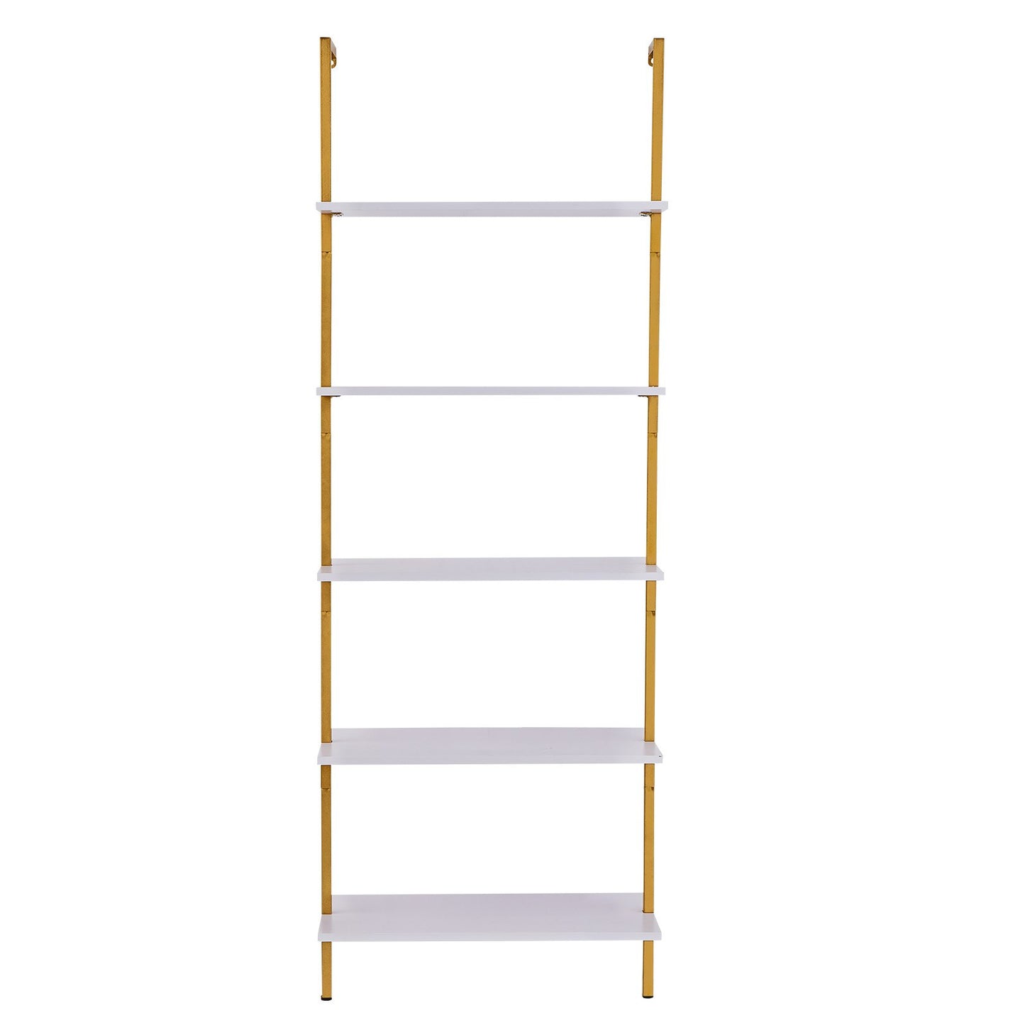 Industrial Square Pipe Shelf 5 Tier 64x30x182.5cm Wall-Mount Gold White V952-JSGZWJFGHMBJJLPOLV0
