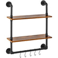 Industrial Pipe Shelf 2 Tier 24x7.87in Wall-Mount for Kitchen Bedroom V952-JSGZWJYGHMBH4NV3QV0