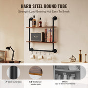 Industrial Pipe Shelf 2 Tier 24x7.87in Wall-Mount for Kitchen Bedroom V952-JSGZWJYGHMBH4NV3QV0
